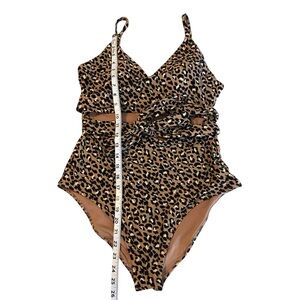 Set of 3 Aerie wrapped swimsuits - XL long. Blue, leopard and tiger print - C44